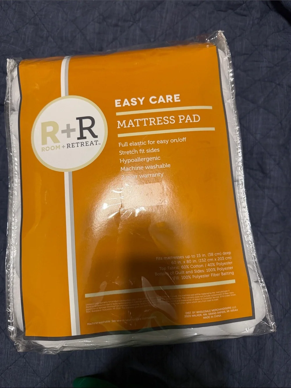 Room + Retreat Easy Care White Mattress Pad